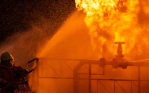 Person Putting Out Fire