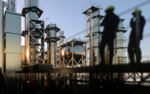 Two Workers At Industrial Plant