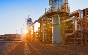 Gas Refinery At Sunrise