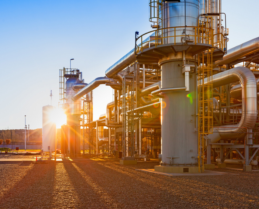 Gas Refinery At Sunrise